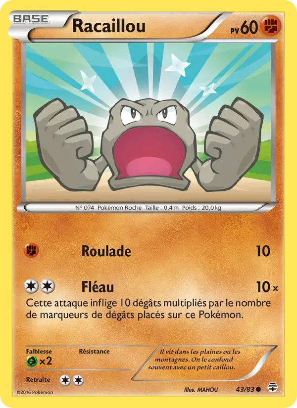 Carte Pokémon Racaillou #43 — Générations