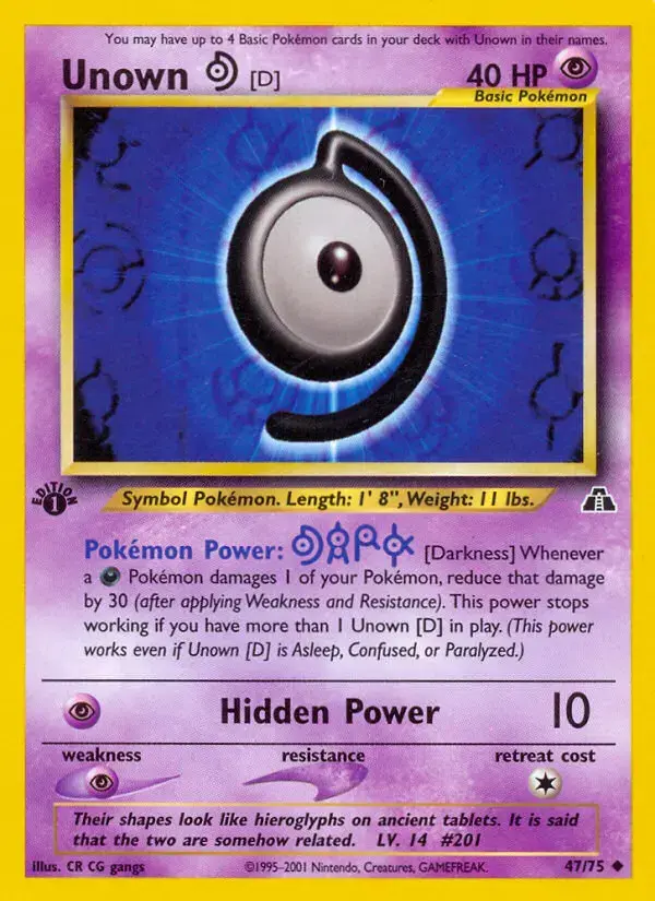 Unown [D] #47 — Neo Discovery