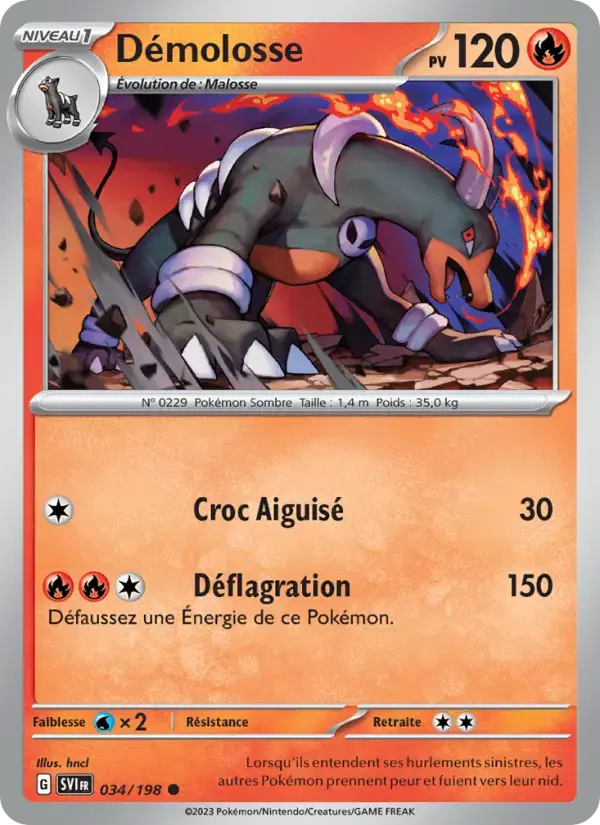 Carte Pokémon Démolosse #034 — Écarlate et Violet