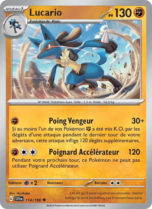 Carte Pokémon Lucario #114 — Écarlate et Violet
