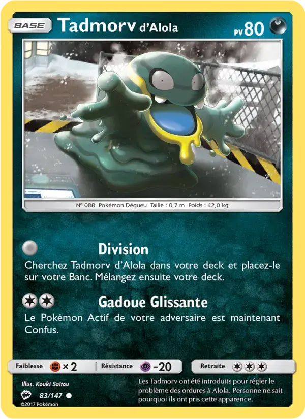 Carte Pokémon Tadmorv d’Alola #83 — Ombres Ardentes