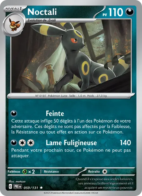 Carte Pokémon Noctali #059 — Évolutions Prismatiques