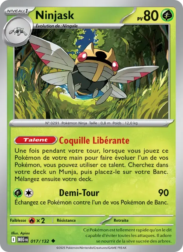 Carte Pokémon Ninjask #017 — Méga-Évolution