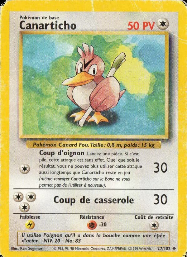 Carte Pokémon Canarticho #27 — Set de Base