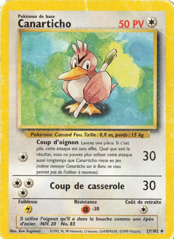 Carte Pokémon Canarticho #27 — Set de Base