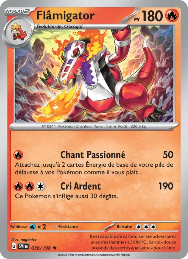 Carte Pokémon Flâmigator #038 — Écarlate et Violet
