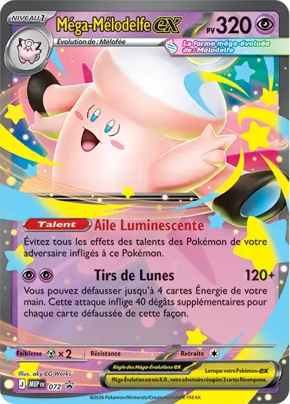 Carte Pokémon Méga-Mélodelfe-ex #072 — Promos Méga-Évolution