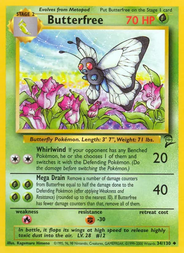 Butterfree #34 — Base Set 2