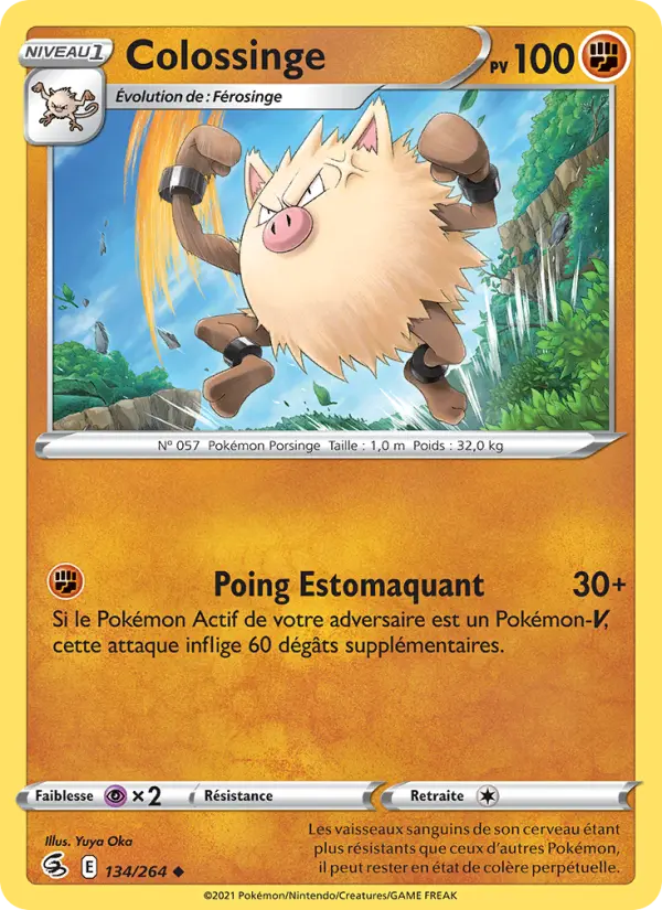 Carte Pokémon Colossinge #134 — Poing de Fusion