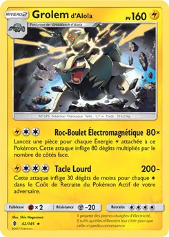 Carte Pokémon Grolem d’Alola #042 Cosmos — Gardiens Ascendants