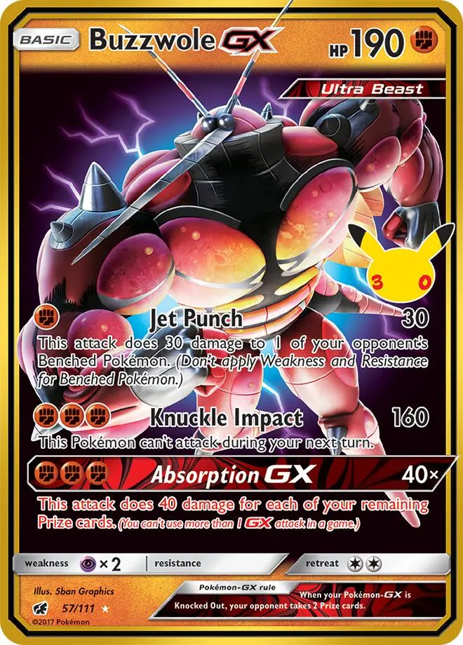 Buzzwole GX #57/111 — 30th Celebration