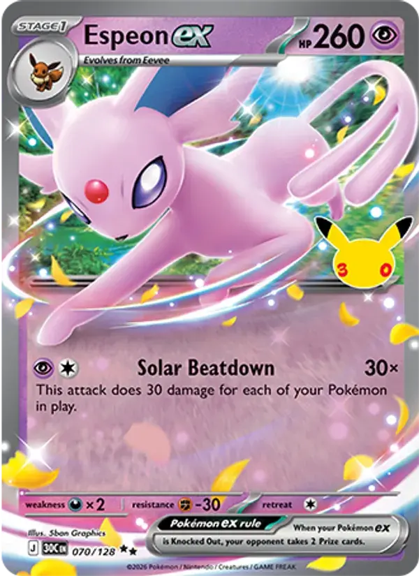 Espeon ex #070 — 30th Celebration