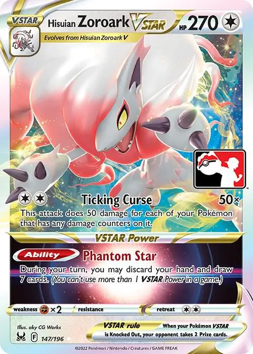 Hisuian Zoroark VSTAR #147/196 S3 — Play! Pokémon Prize Pack Series