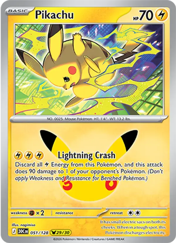 Pikachu #051 — 30th Celebration