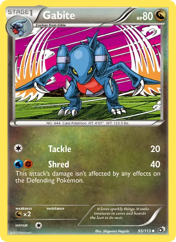 Carte Pokémon Gabite #95 — Trésors Légendaires