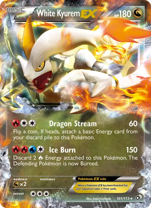 Carte Pokémon White Kyurem-EX #101 — Trésors Légendaires