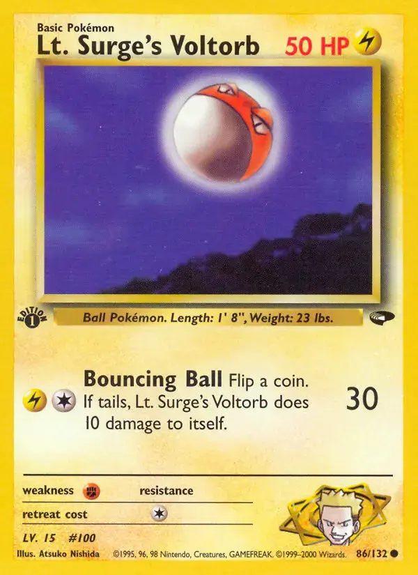 Carte Pokémon Lt. Surge's Voltorbe #86 — Gym Challenge