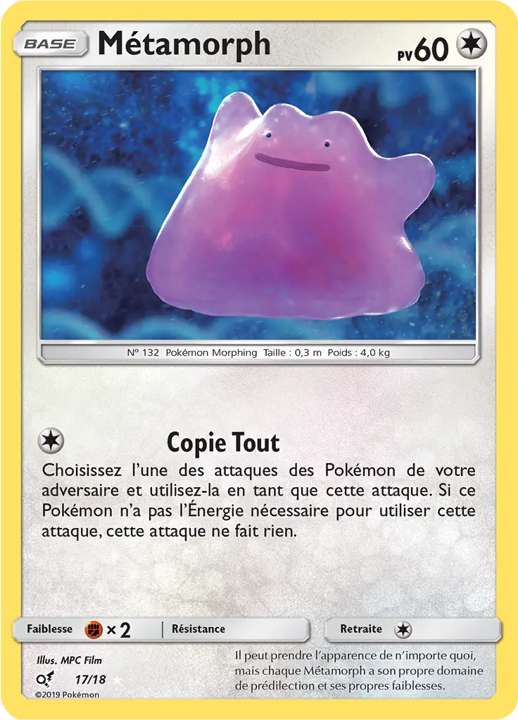 Carte Pokémon Métamorph #17 — Détective Pikachu