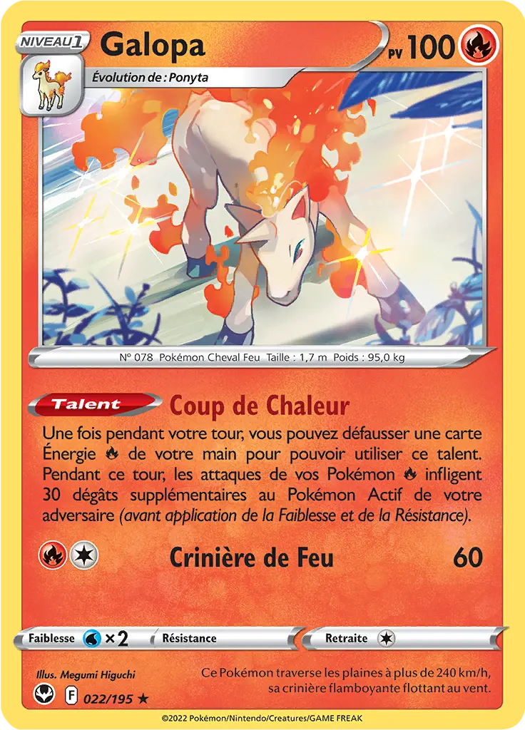 Carte Pokémon Galopa #022 Non Holo — Tempête Argentée
