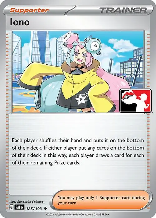 Iono #185/193 S4 — Play! Pokémon Prize Pack Series
