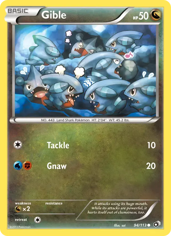 Carte Pokémon Gible #94 — Trésors Légendaires
