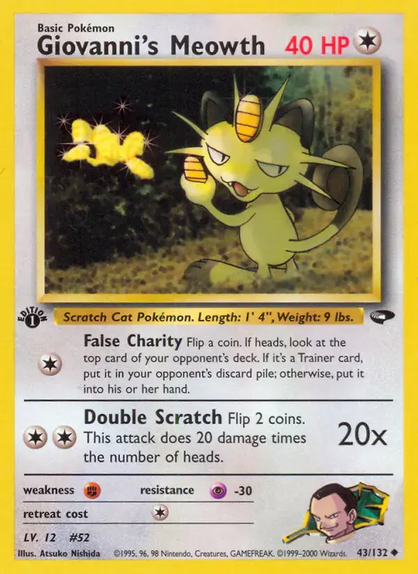 Carte Pokémon Giovanni's Miaouss #43 — Gym Challenge