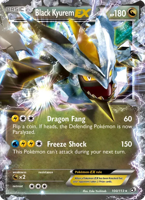Carte Pokémon Black Kyurem-EX #100 — Trésors Légendaires