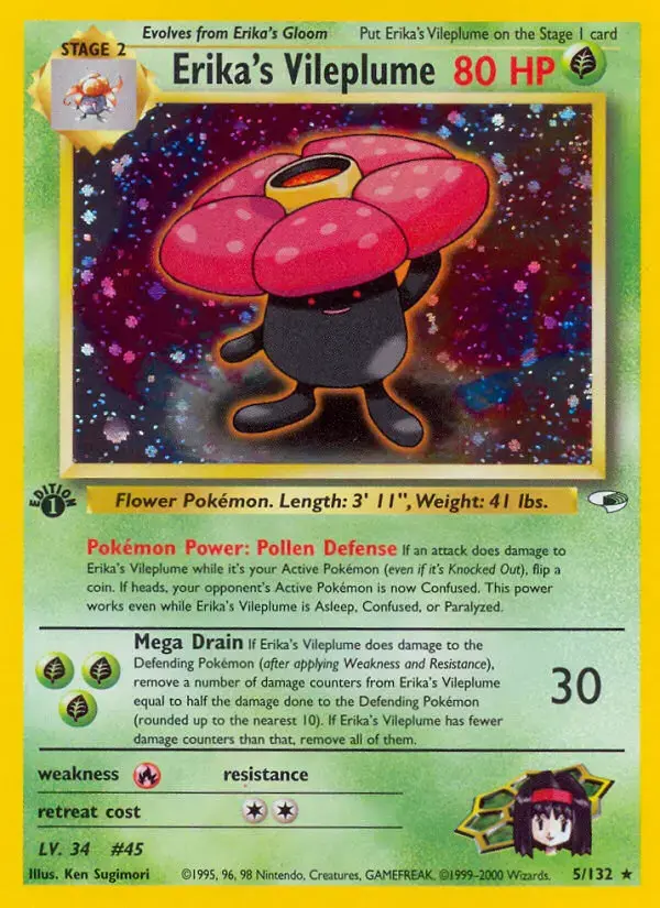 Carte Pokémon Erika's Rafflesia #5 — Gym Heroes