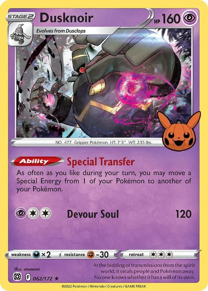 Carte Pokémon Dusknoir #062 — Trick or Trade BOOster Bundle 2022