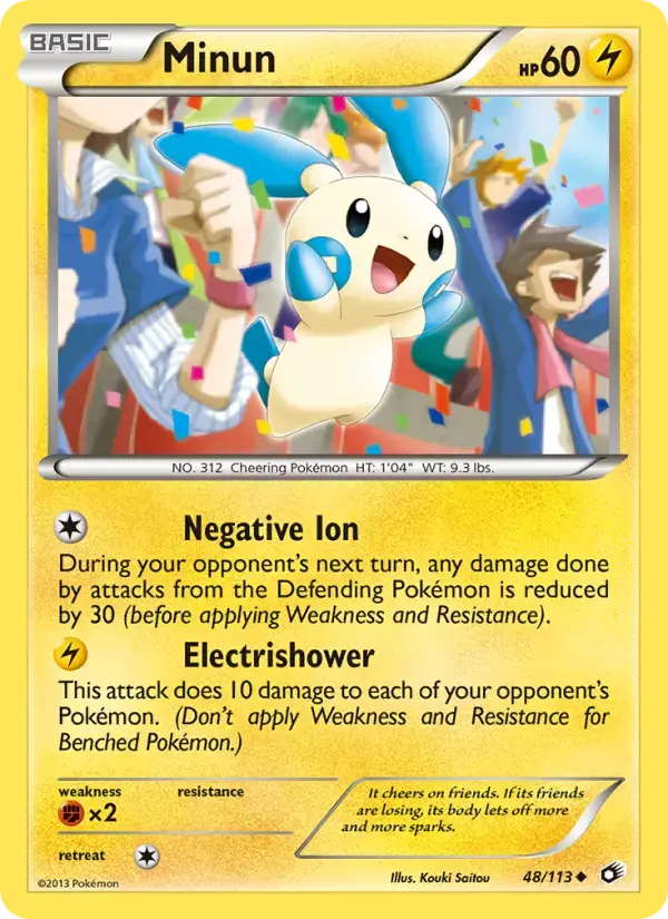 Carte Pokémon Minun #48 — Trésors Légendaires
