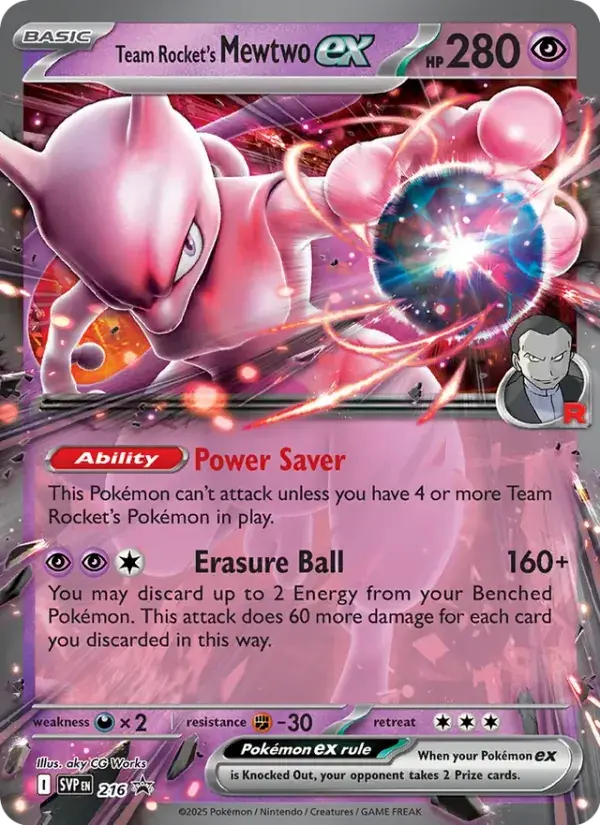 Carte Pokémon Mewtwo-ex de la Team Rocket #216 — Promos Écarlate et Violet
