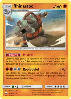 Carte Pokémon Rhinastoc #067 Non Holo — Ombres Ardentes