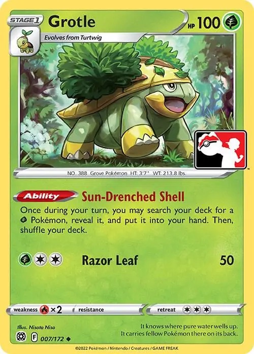 Grotle #007/172 S2 — Play! Pokémon Prize Pack Series