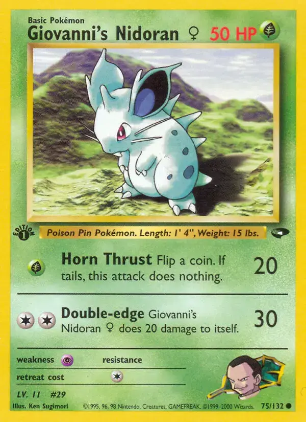 Carte Pokémon Giovanni's Nidoran ♀ #75 — Gym Challenge