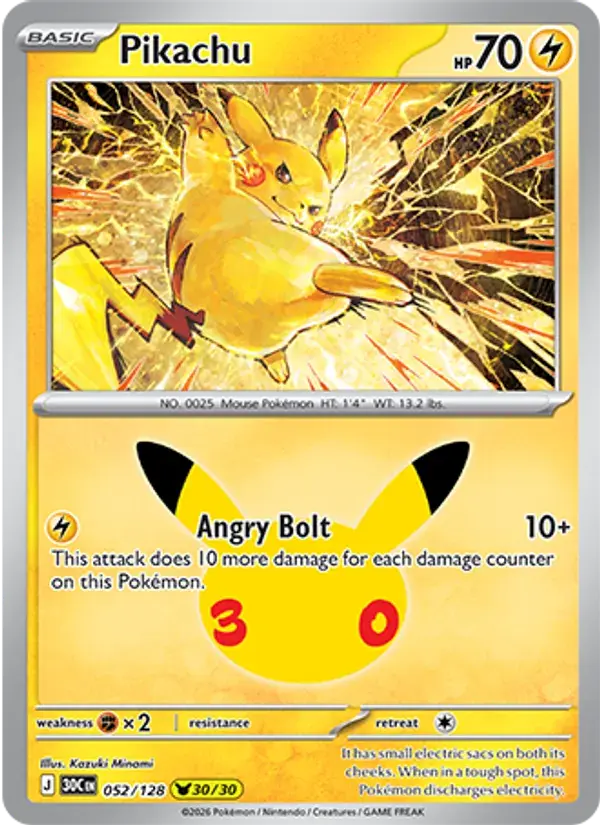 Pikachu #052 — 30th Celebration