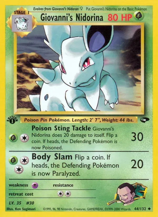 Carte Pokémon Giovanni's Nidorina #44 — Gym Challenge