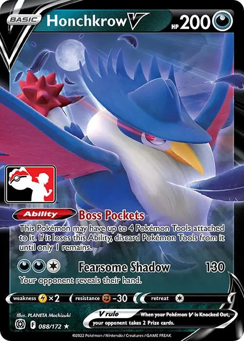 Honchkrow V #088/172 S2 — Play! Pokémon Prize Pack Series