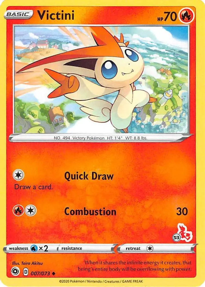Carte Pokémon Victini #Cinderace 53 — Académie de Combat 2022