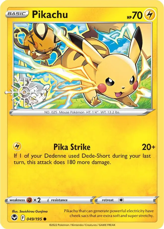 Carte Pokémon Pikachu #049 Stamp — Tempête Argentée