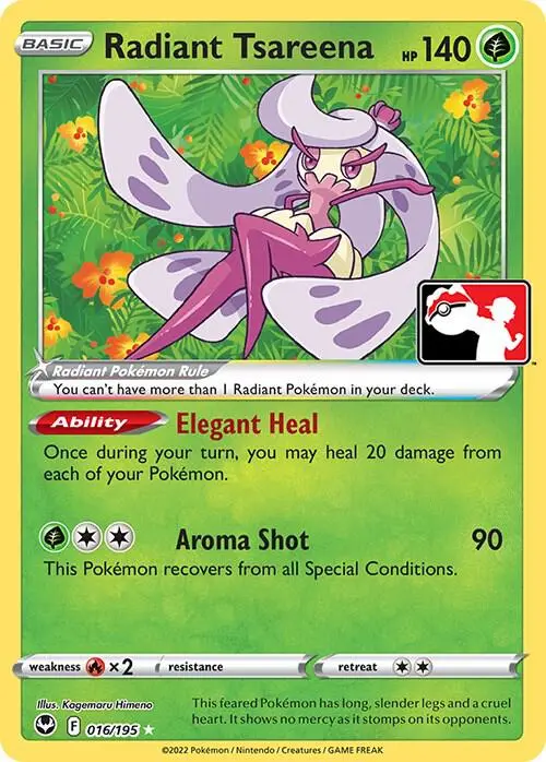 Radiant Tsareena #016/195 S3 — Play! Pokémon Prize Pack Series