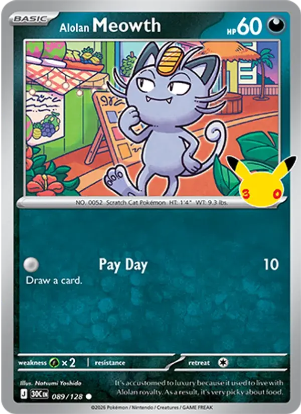 Alolan Meowth #089 — 30th Celebration