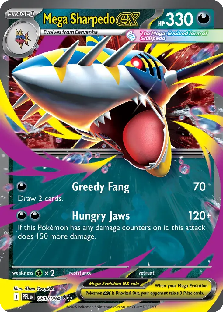 Mega Sharpedo ex #061/094 S9 — Play! Pokémon Prize Pack Series