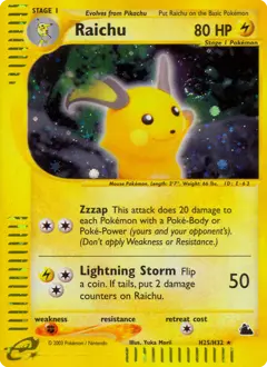 Carte Pokémon Raichu #H25 — Skyridge
