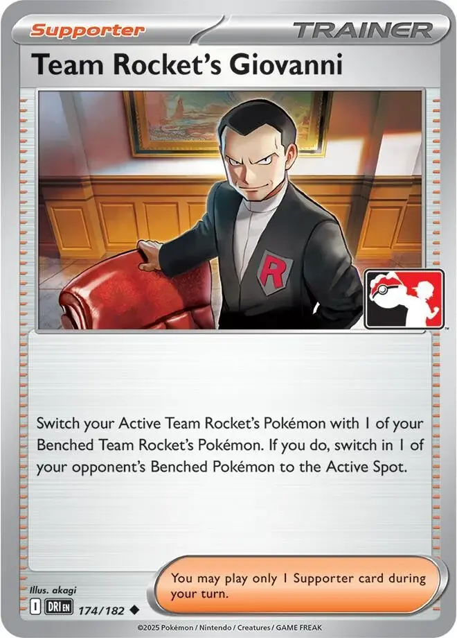 Team Rocket's Giovanni #174/182 S8 — Play! Pokémon Prize Pack Series