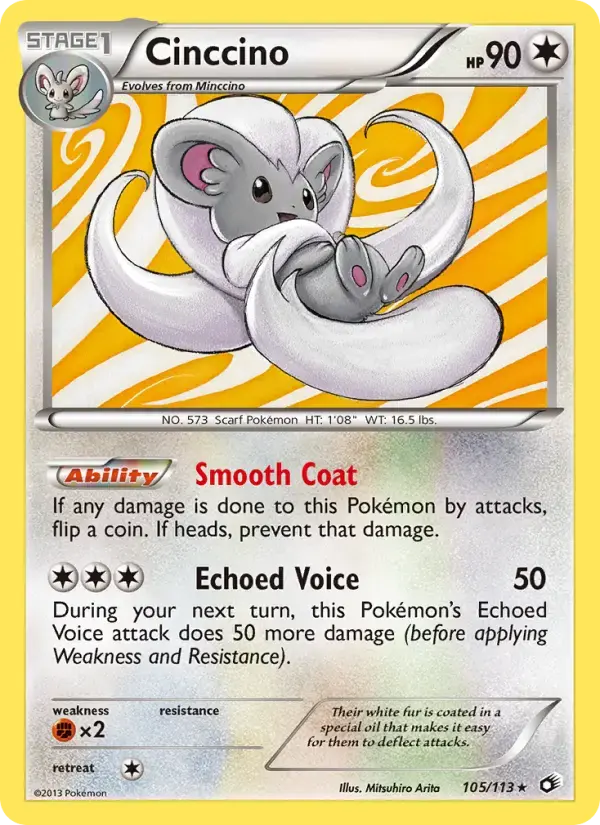 Carte Pokémon Cinccino #105 — Trésors Légendaires