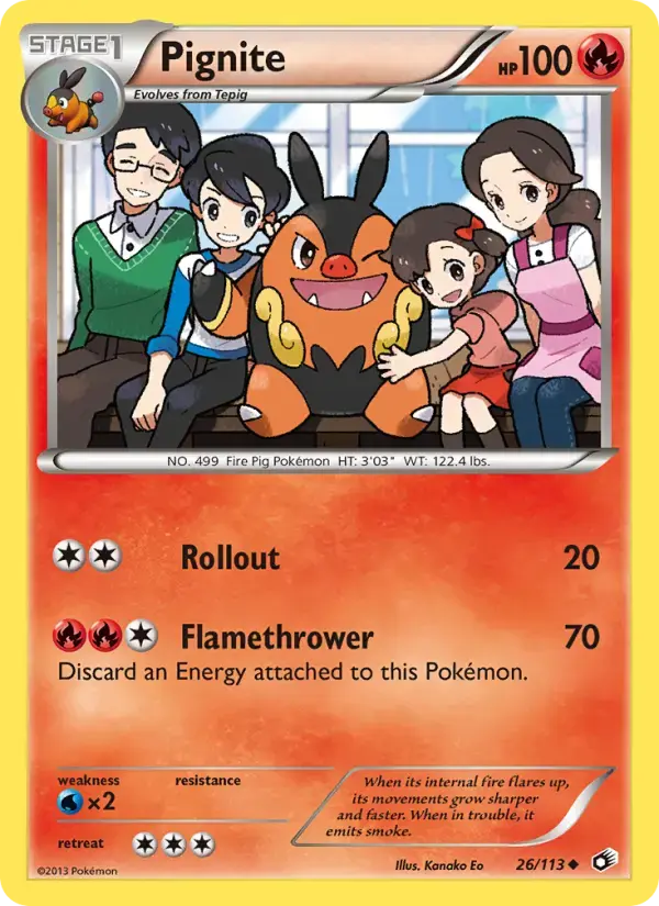 Carte Pokémon Pignite #26 — Trésors Légendaires