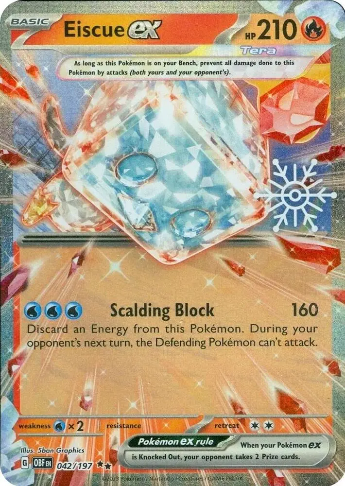 Carte Pokémon Bekaglaçon-ex #042 Stamp — Flammes Obsidiennes