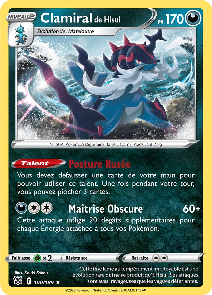 Carte Pokémon Clamiral de Hisui #100 Non Holo — Astres Radieux