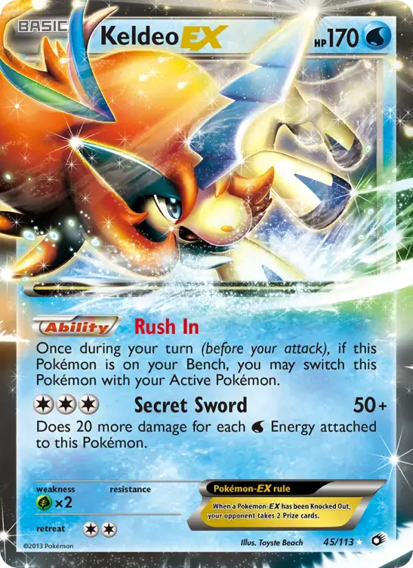 Carte Pokémon Keldeo-EX #45 — Trésors Légendaires