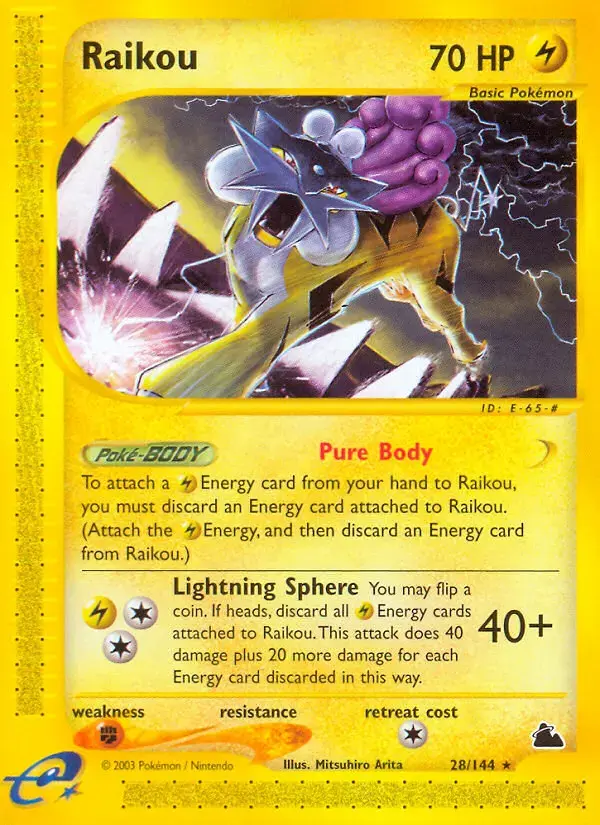 Carte Pokémon Raikou #28 — Skyridge